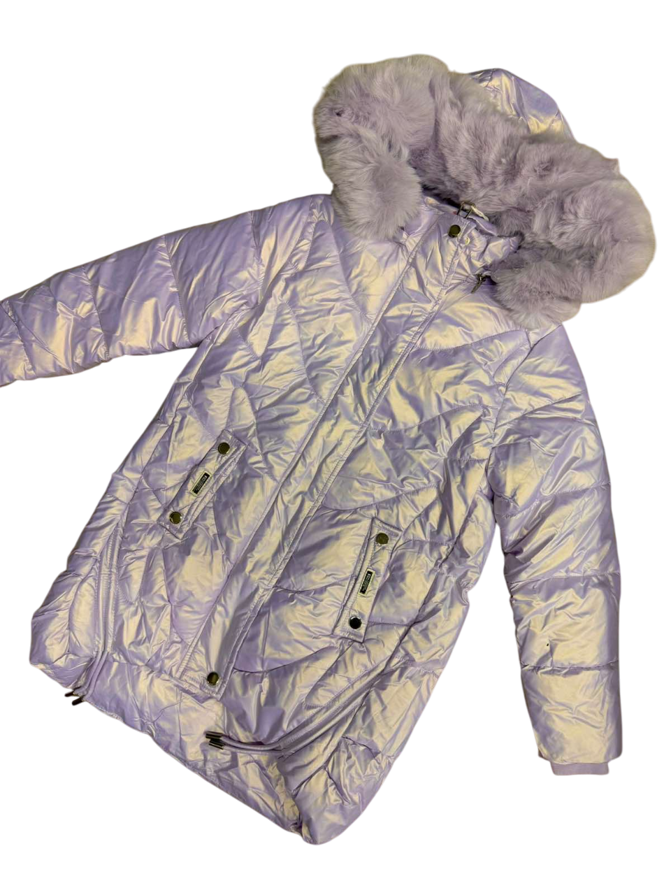 Детско зимно яке за момиче, цвят лилаво